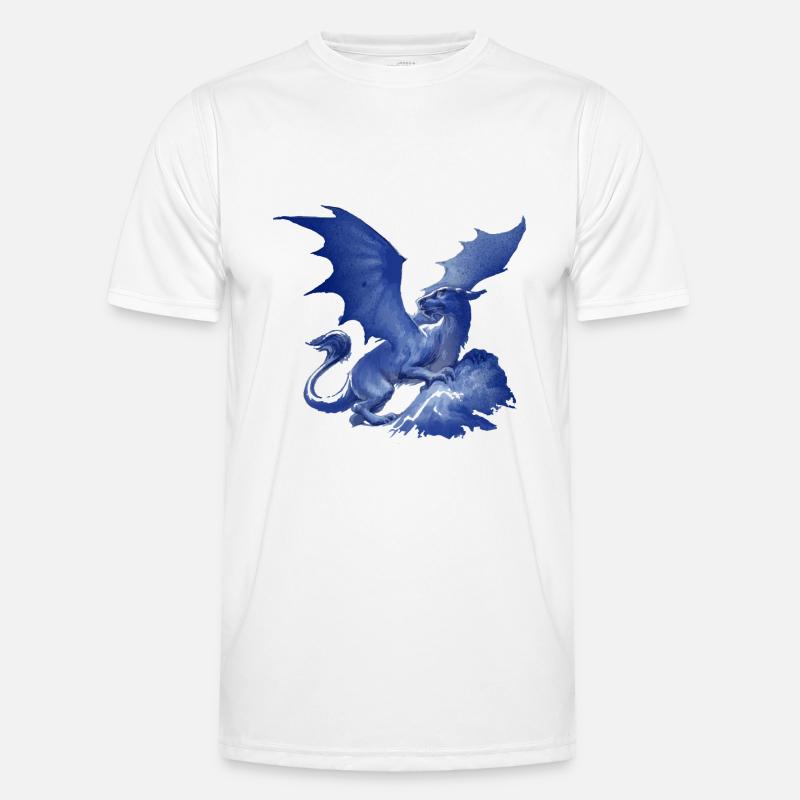 drache ,bleu,peinture,graffiti,aquarelle T-shirt sport Homme