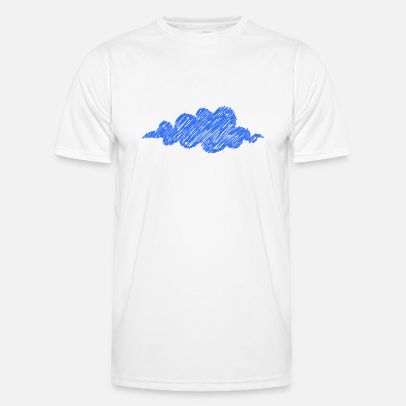 Cloud Blue Scribble Weather Cloud Men's Functional T-Shirt