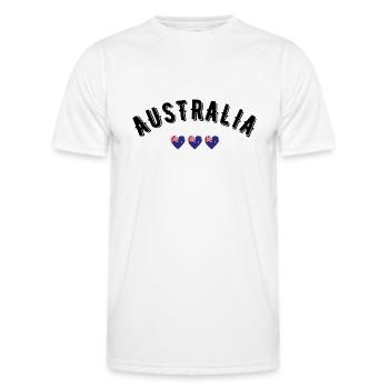 Australia - Men's Functional T-Shirt - white - Front - AI Model Male 178 dark (178cm)