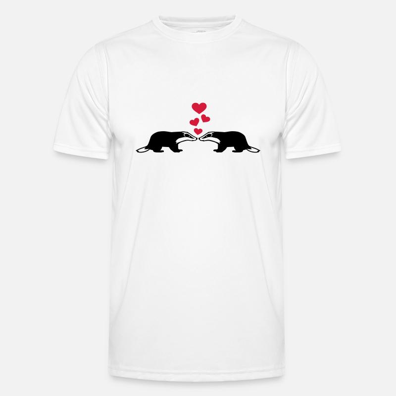 Dachs - Männer Funktions-T-Shirt - Weiß