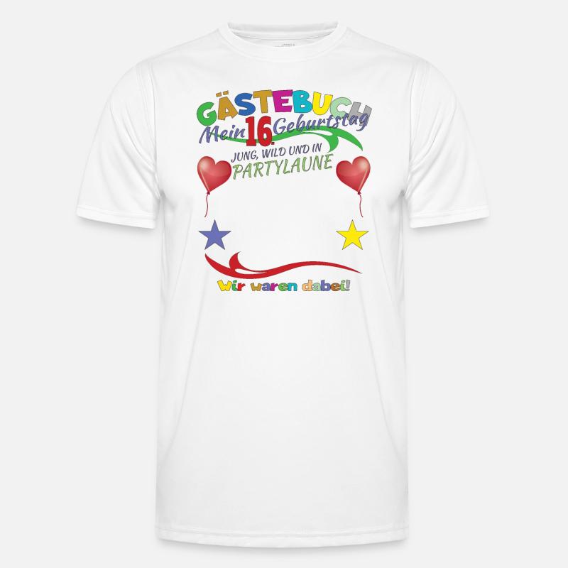 16. Geburtstag Mädchen & Junge Gästebuch Männer Funktions-T-Shirt