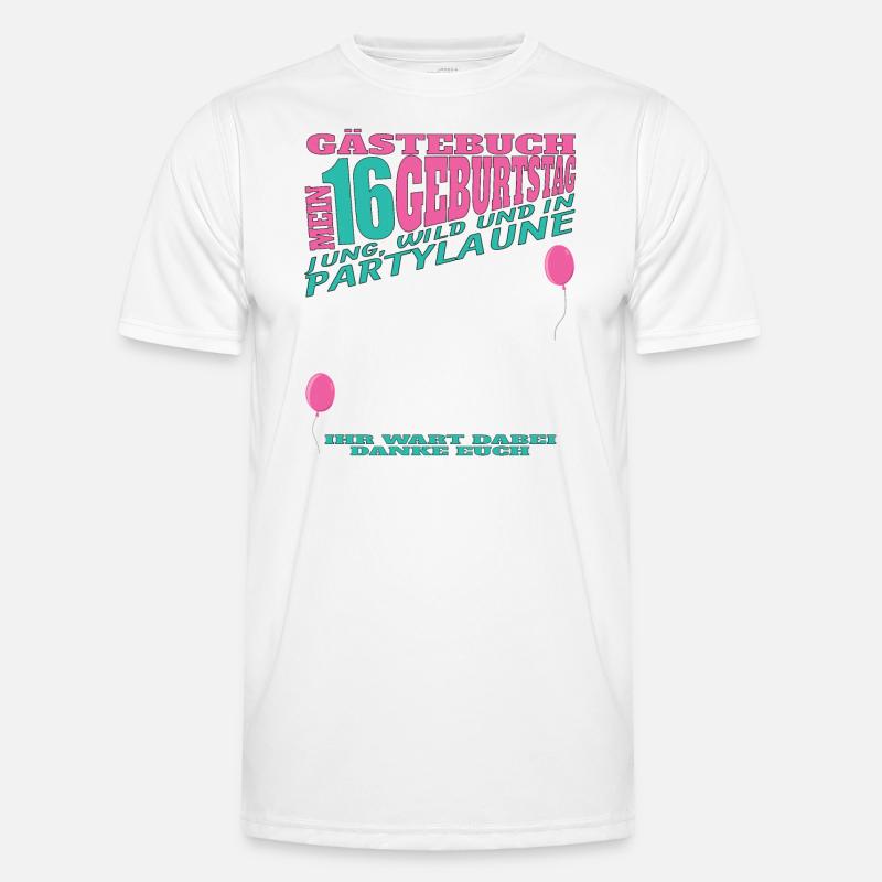 16. Geburtstag Mädchen & Junge Gästebuch Männer Funktions-T-Shirt