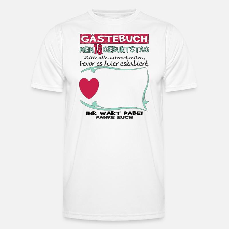 18. Geburtstag Mädchen & Junge Gästebuch Männer Funktions-T-Shirt
