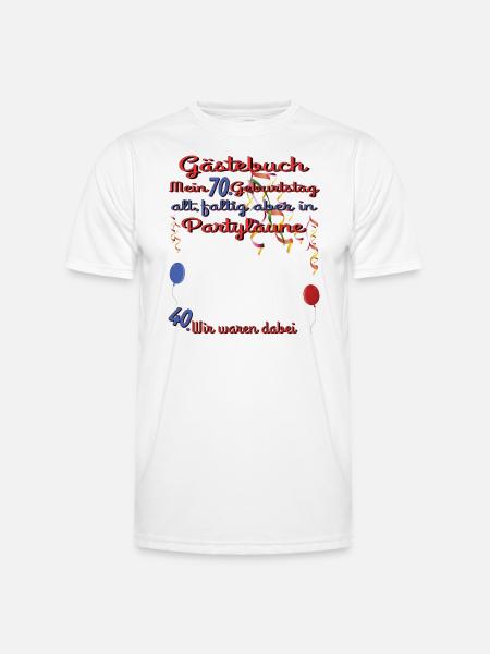 70. Geburtstag Mann und Frau Gästebuch - Männer Funktions-T-Shirt - Weiß