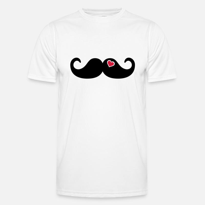 Mustache Bart - Männer Funktions-T-Shirt - Weiß