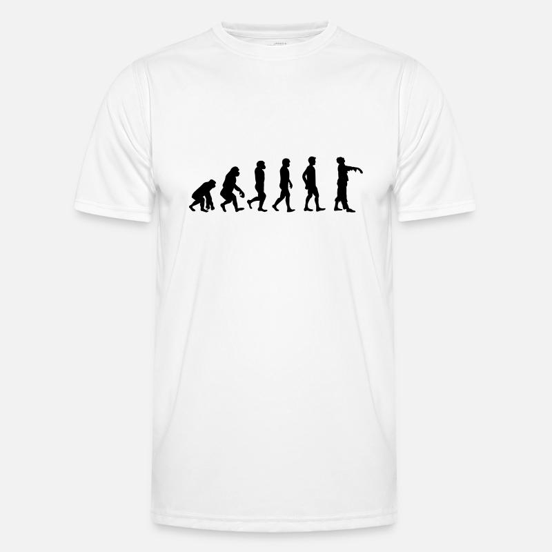 Evolution Zombie - Männer Funktions-T-Shirt - Weiß