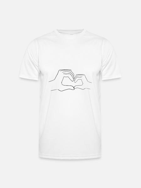 mains grandes - T-shirt sport Homme - blanc