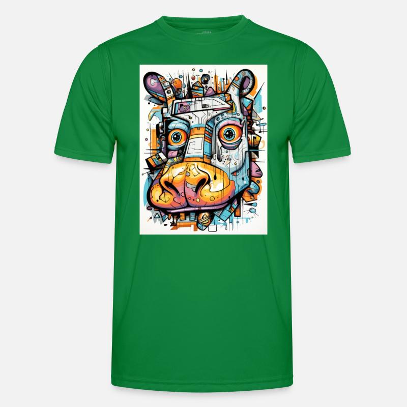 Lächelndes Nilpferd Männer Funktions-T-Shirt