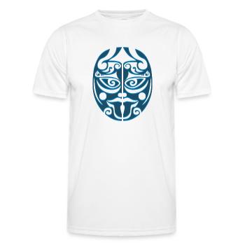 Guerrier maori Haka étirer la langue - T-shirt sport Homme - blanc - Devant - AI Model Male 178 dark (178cm)