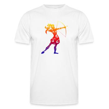 Maori archery girl funny gift idea - Men's Functional T-Shirt - white - Front - AI Model Male 178 dark (178cm)