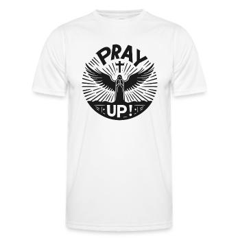 Pray Up - Men's Functional T-Shirt - white - Front - AI Model Male 178 dark (178cm)