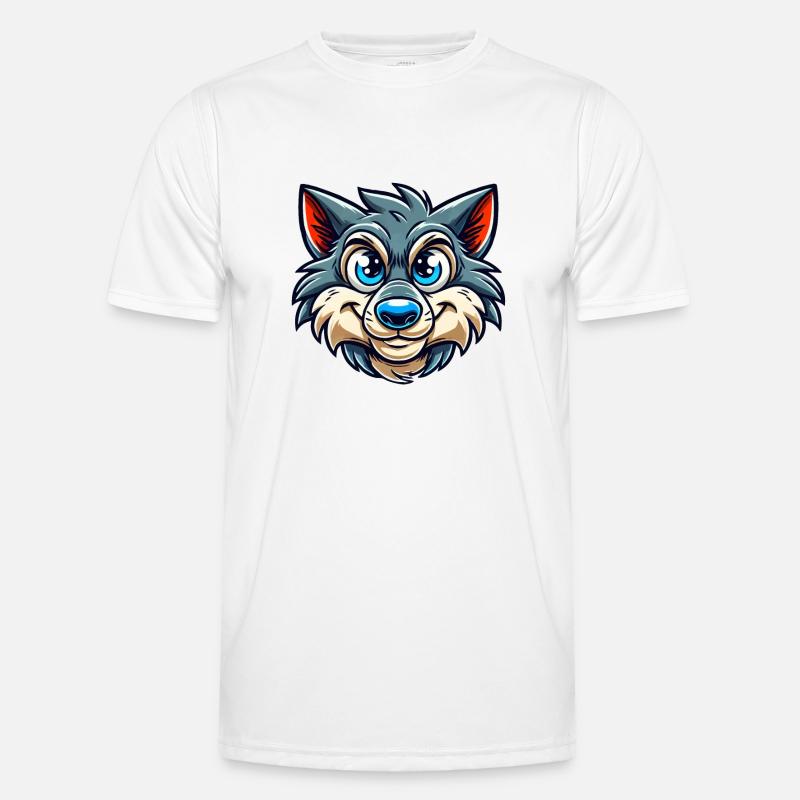 Wolf Comic - Men's Functional T-Shirt - white