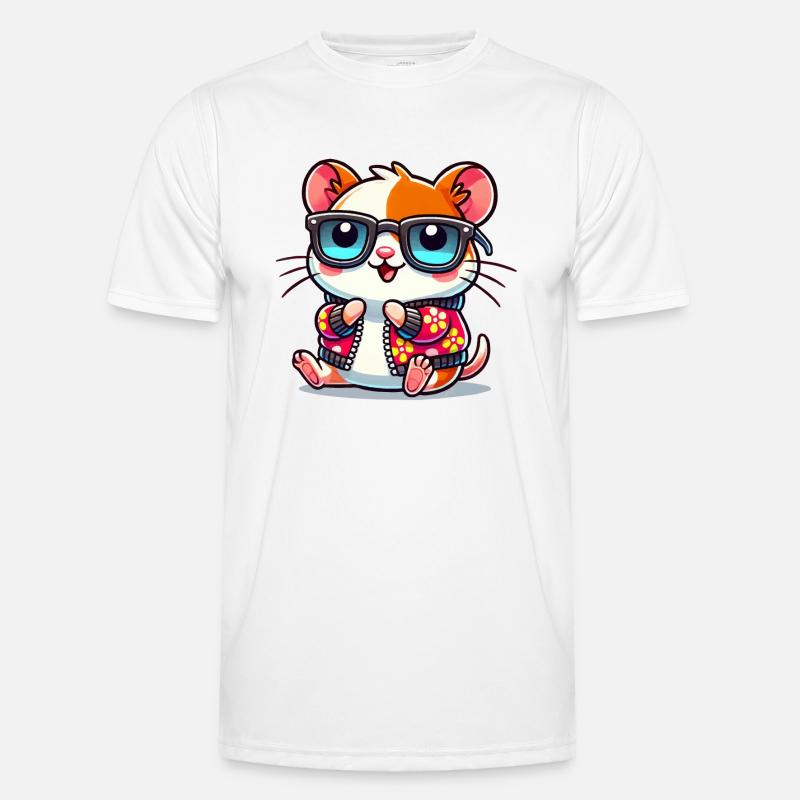 hamster comic cool - Men's Functional T-Shirt - white
