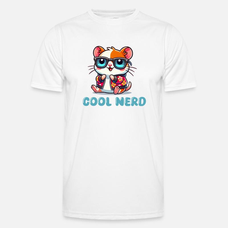 hamster comic cool nerd - Männer Funktions-T-Shirt - Weiß