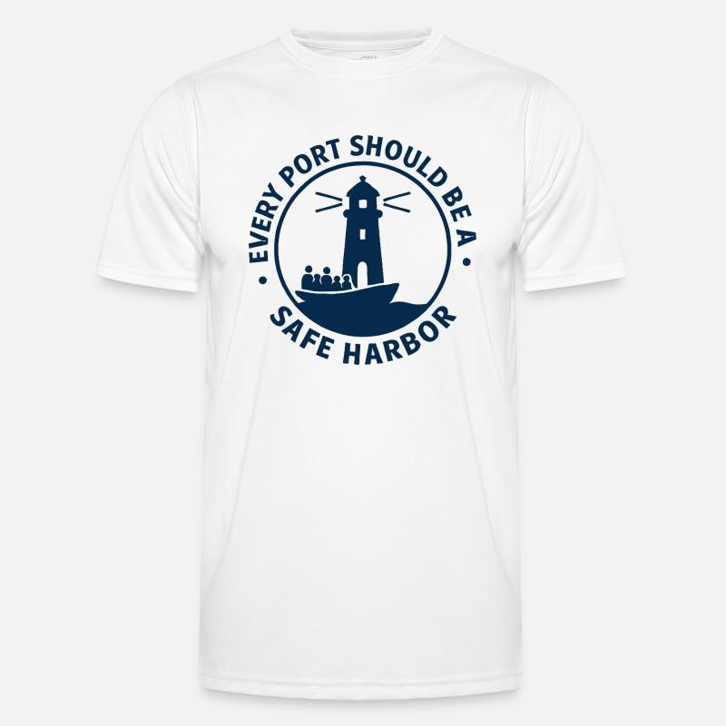 Every port should be a safe harbor - Men's Functional T-Shirt - white