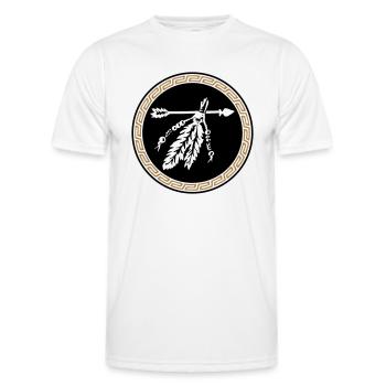 Pfeil mit Federn, Indianisches Schutzsymbol, - Männer Funktions-T-Shirt - Weiß - Vorne - AI Model Male 178 dark (178cm)
