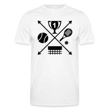 tennis - Men's Functional T-Shirt - white - Front - AI Model Male 178 dark (178cm)