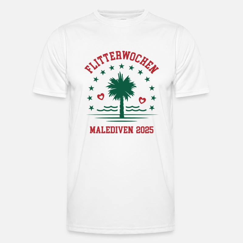 Flitterwochen Malediven 2025 Hochzeitsreise Männer Funktions-T-Shirt