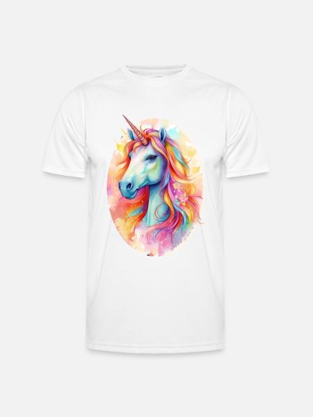 Liebliches Einhorn - Männer Funktions-T-Shirt - Weiß