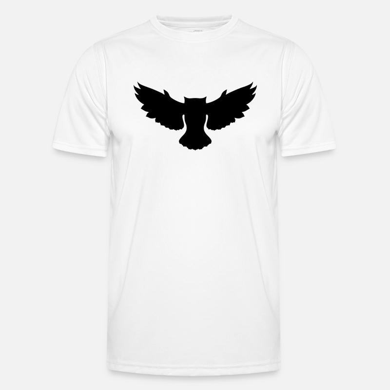 Fliegende Eule - Männer Funktions-T-Shirt - Weiß