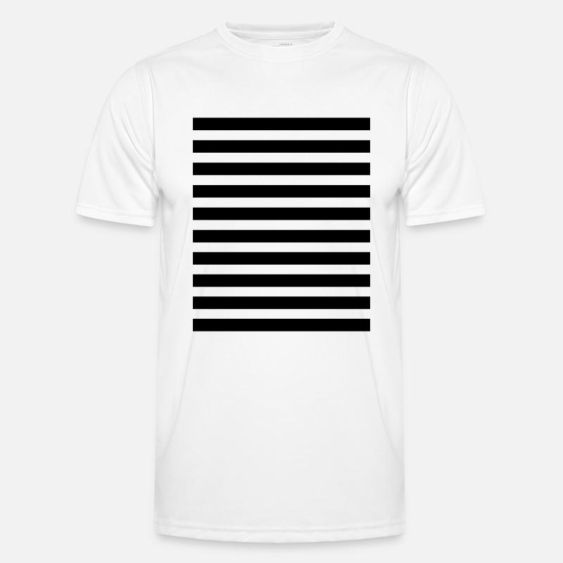 Streifen gestreift quer Muster Querstreifen - Männer Funktions-T-Shirt - Weiß
