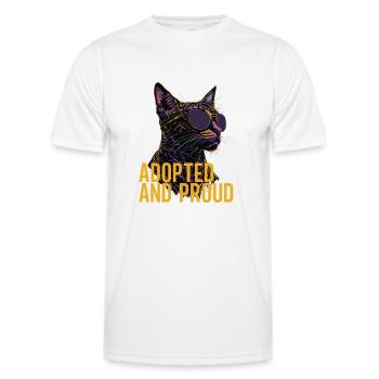 Colourful Neon Adopted Cat - Men's Functional T-Shirt - white - Front - AI Model Male 178 dark (178cm)