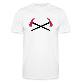 Hache de pompier croisée - T-shirt sport Homme - blanc - Devant - AI Model Male 178 dark (178cm)