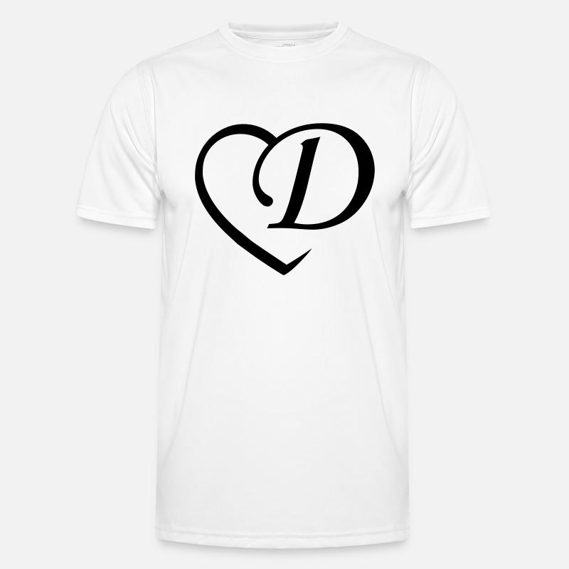 Liebe Buchstabe D - Männer Funktions-T-Shirt - Weiß