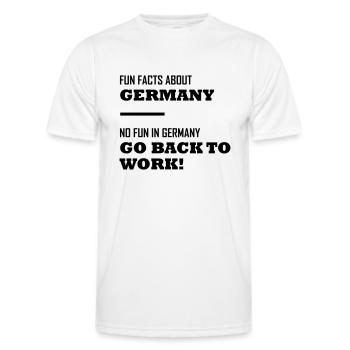 Fun Facts about Germany - No Fun in Germany - Men's Functional T-Shirt - white - Front - AI Model Male 178 dark (178cm)