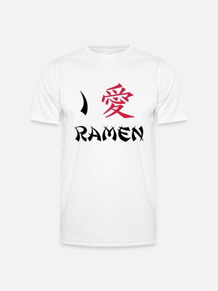 Ich liebe Ramen - Männer Funktions-T-Shirt - Weiß