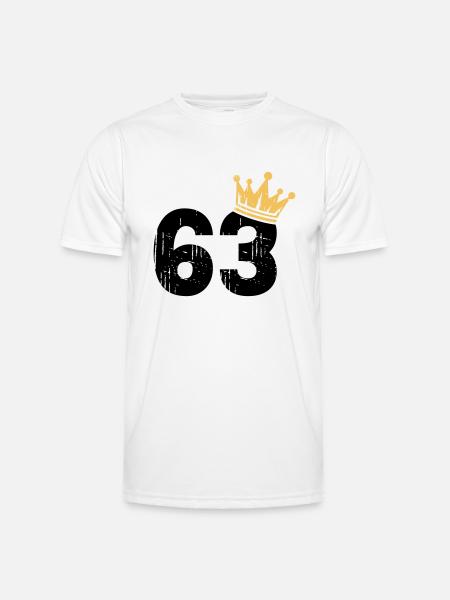 63 Crown 63° compleanno 63 anni - Maglietta sportiva per uomo - bianco