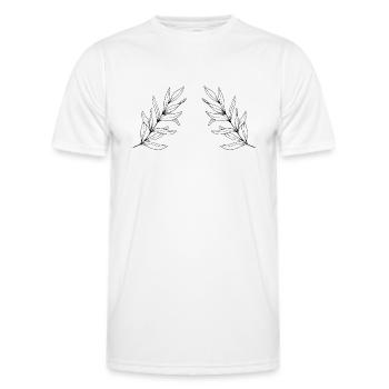 Leaf branch - Men's Functional T-Shirt - white - Front - AI Model Male 178 dark (178cm)