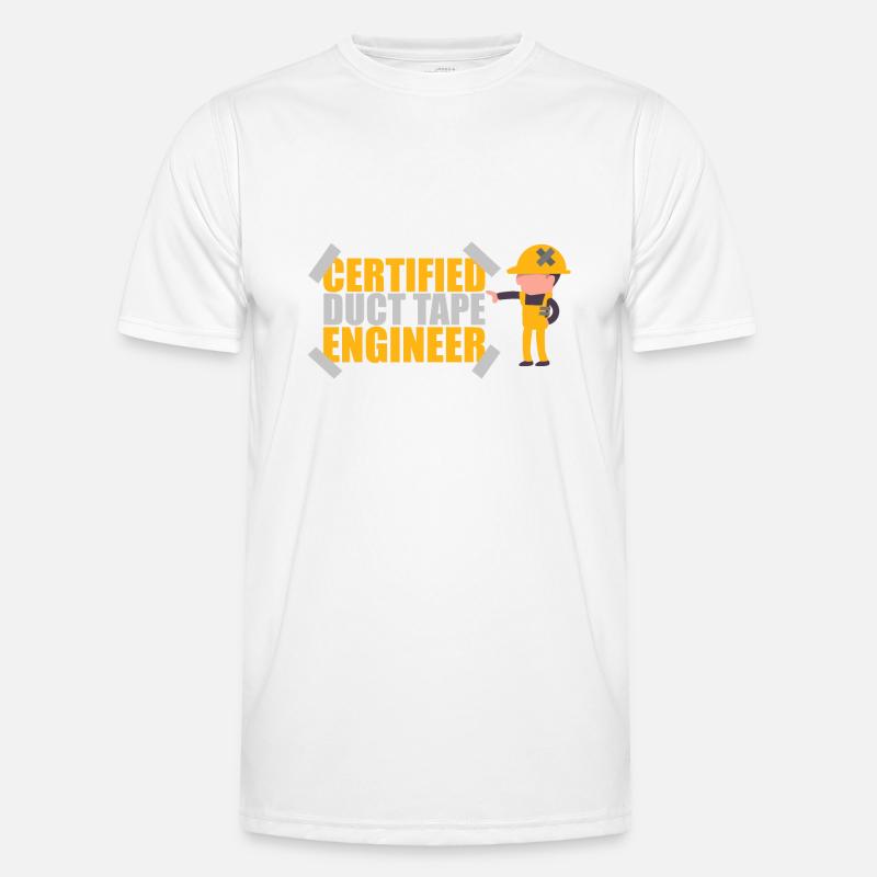 Certified Duct Tape Engineer Geschenkidee - Männer Funktions-T-Shirt - Weiß