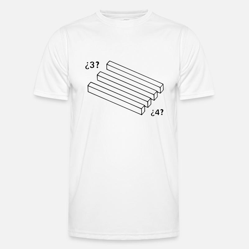 Optiske illusioner 3 til 4 pinde - Funktionsshirt til herrer - hvid