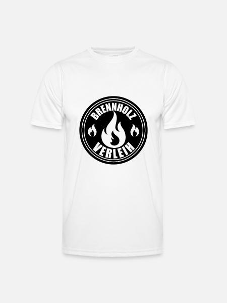 Brennholz Verleih - Männer Funktions-T-Shirt - Weiß