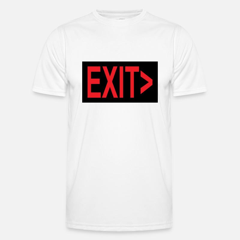 Exit / Exit / Emergency Exit - Men's Functional T-Shirt - white