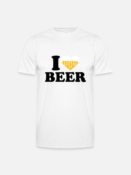 I love beer - Men's Functional T-Shirt - white