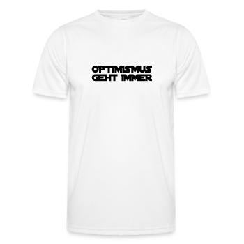 Optimismus ist genial - Männer Funktions-T-Shirt - Weiß - Vorne - AI Model Male 178 dark (178cm)