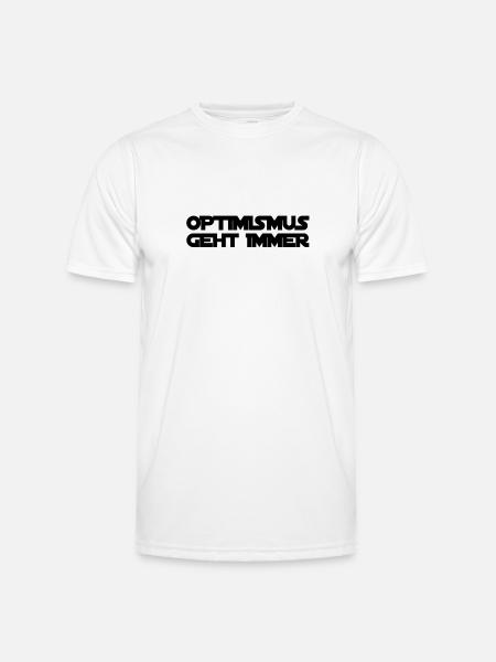 Optimismus ist genial - Männer Funktions-T-Shirt - Weiß