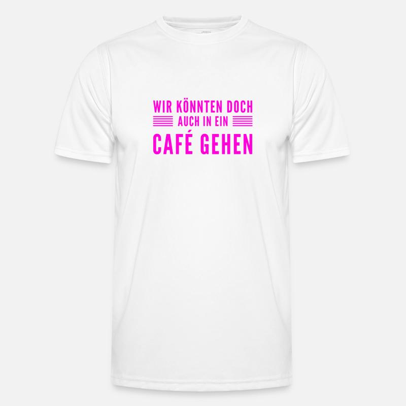 Bock auf einen Kaffee? - Männer Funktions-T-Shirt - Weiß