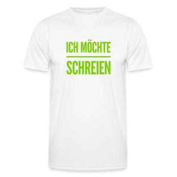 ich habe den Wunsch zu schreien - Männer Funktions-T-Shirt - Weiß - Vorne - AI Model Male 178 dark (178cm)