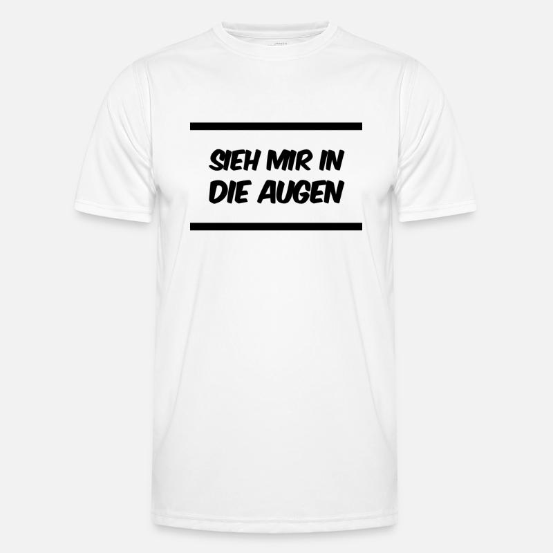 sieh mich bitte an - Männer Funktions-T-Shirt - Weiß