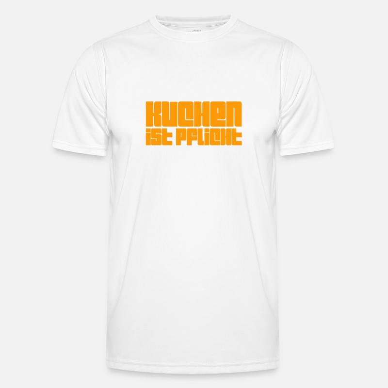ich liebe Kuchen - Männer Funktions-T-Shirt - Weiß