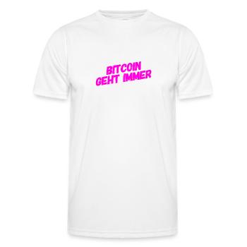 Bitcoin geht immer - Männer Funktions-T-Shirt - Weiß - Vorne - AI Model Male 178 dark (178cm)