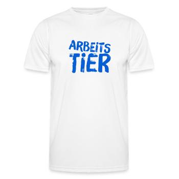 arbeiten geht immer - Männer Funktions-T-Shirt - Weiß - Vorne - AI Model Male 178 dark (178cm)