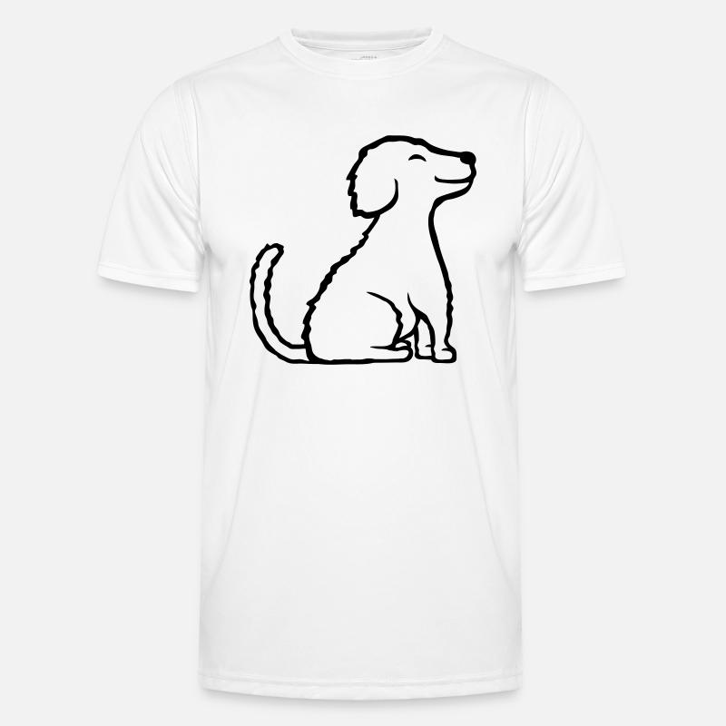 Braver glücklicher sitzender Hund Männer Funktions-T-Shirt