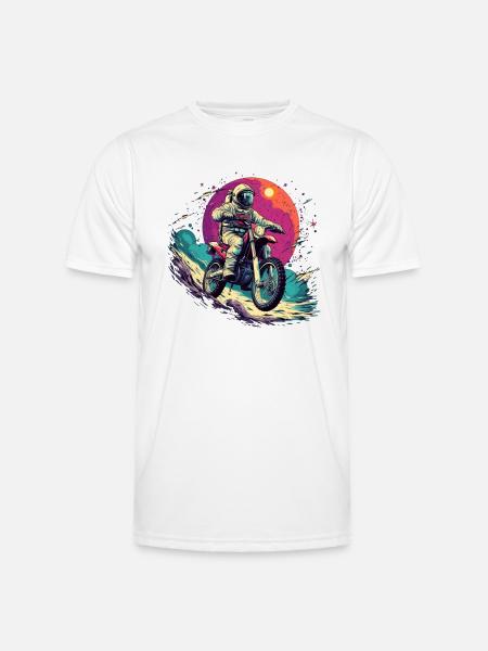 Moto-Cross Astronaut - Männer Funktions-T-Shirt - Weiß