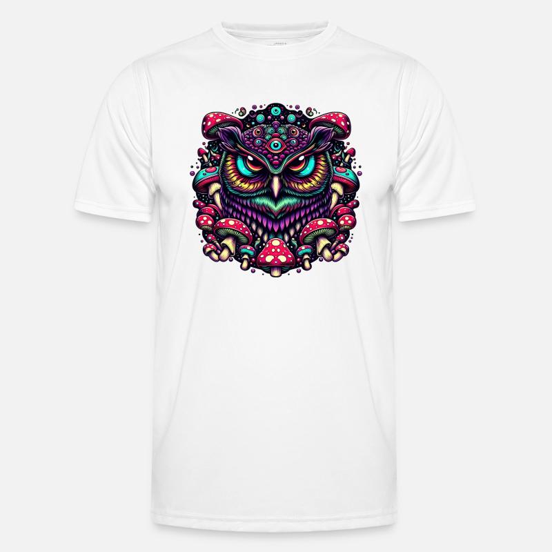Psychedelische Eule Männer Funktions-T-Shirt