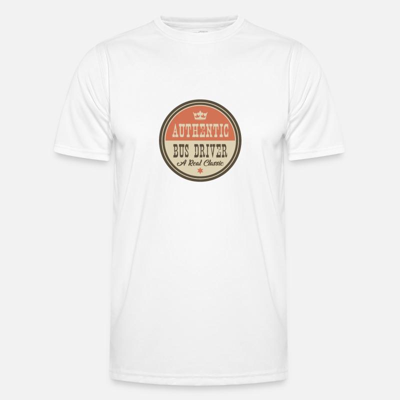 AUTHENTIC BUS DRIVER - BUSFAHRER - Männer Funktions-T-Shirt - Weiß