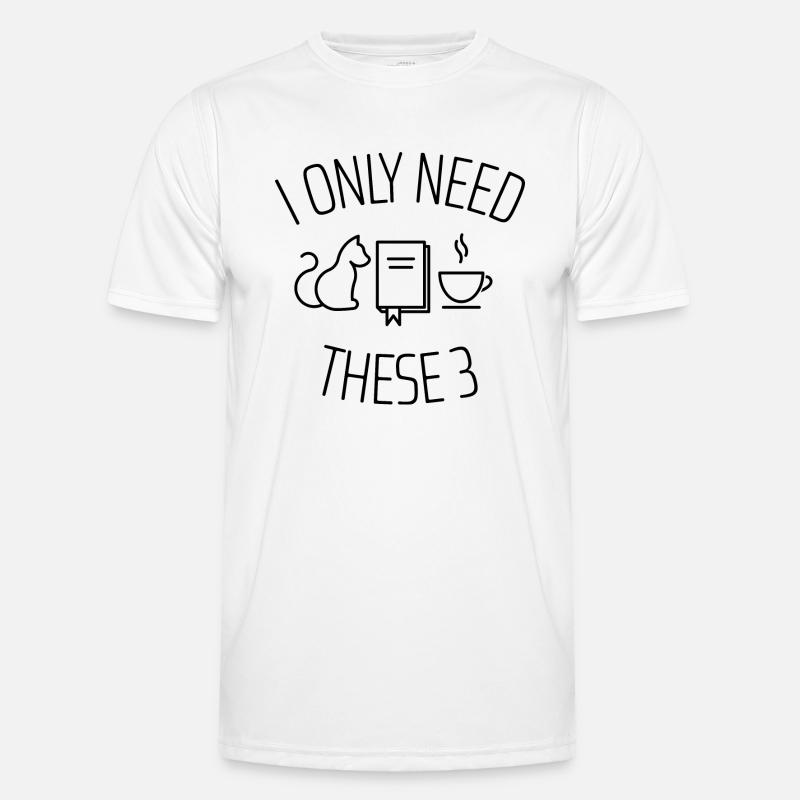 I Only Need These Three - Book Lover - Men's Functional T-Shirt - white
